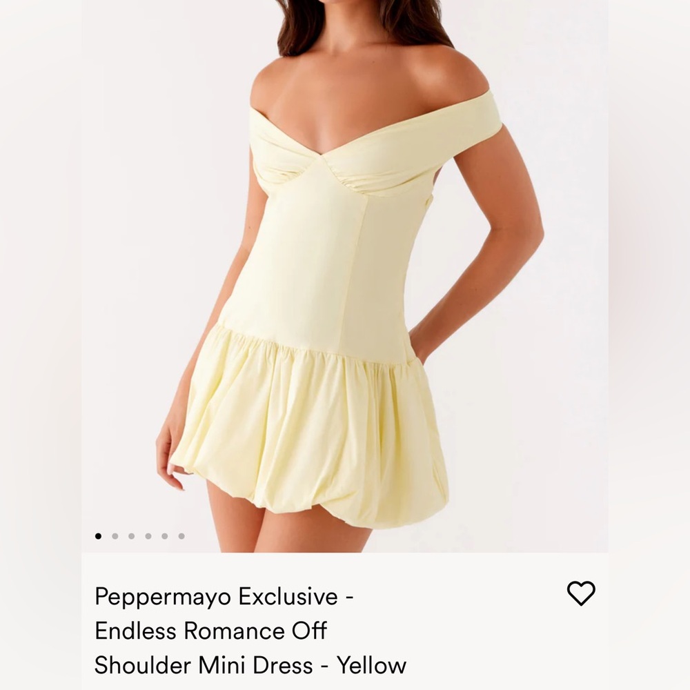Peppermayo Lemon Off-Shoulder Mini Dress